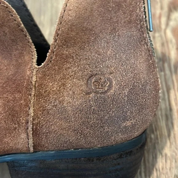 Born Beth Western Distressed Tobacco Brown Suede Ankle Boot - Picture 8 of 9